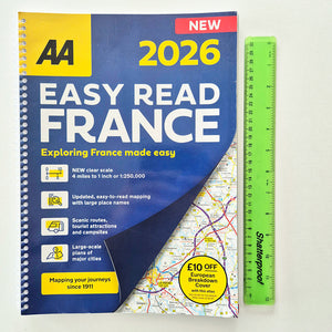 AA Easy Read France Atlas 2026 the best size for navigating and planning